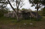 Central Plaza Northeast Temple at Dzibilchaltun - dzibilchaltun mayan ruins,dzibilchaltun mayan temple,mayan temple pictures,mayan ruins photos